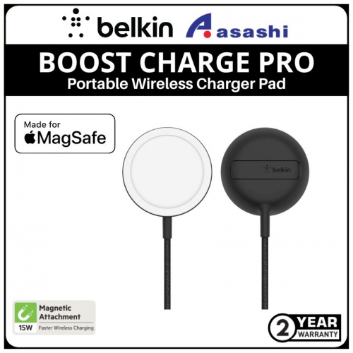 Belkin BOOST Charge Pro Portable Wireless Charger Pad with MagSafe 15W - Black