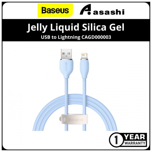 Baseus CAGD000003 Jelly Liquid Silica Gel Fast Charging Data Cable USB to iP 2.4A 1.2m - Blue (CAGD000003)