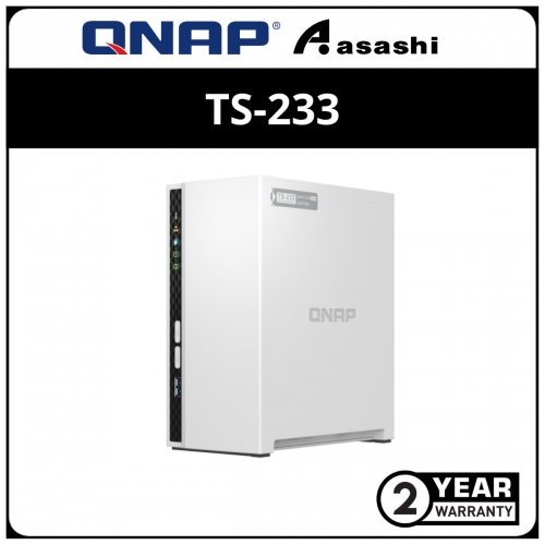 Qnap TS-233 2-Bay NAS System (ARM 4-core Cortex-A55 2.0GHz processor,2GB RAM, 3.5