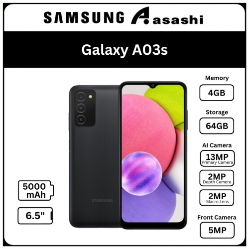Samsung Galaxy A03s 4GB+64GB Phone(SM-A037FZKGXME)