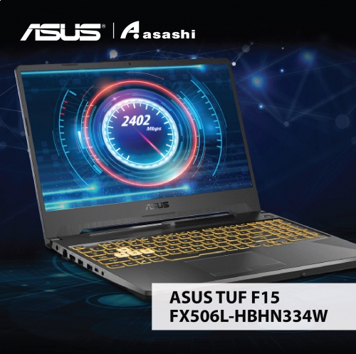 Asus TUF F15 FX506L-HBHN334W Gaming Notebook-(Intel I5-10300H/8GB DDR4 Ram/512GB SSD/NV GTX1650 4GD5/15.6
