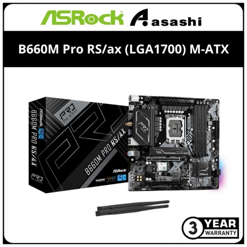 ASRock B660M Pro RS/ax (LGA1700) M-ATX Motherboard