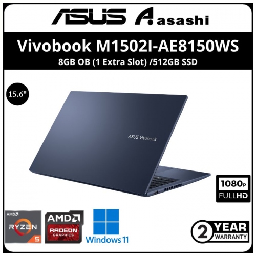 Asus Vivobook Notebook-M1502I-AE8150WS-(AMD Ryzen 5-4600H/8GB OB (1 Extra Slot) /512GB SSD/15.6