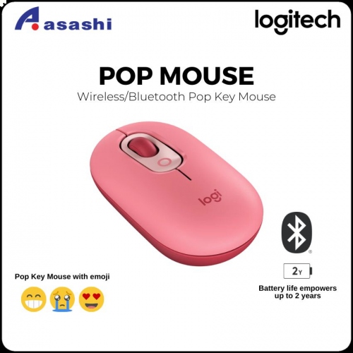 Logitech POP Wireless Mouse with Emoji Button Function - Heartbreaker