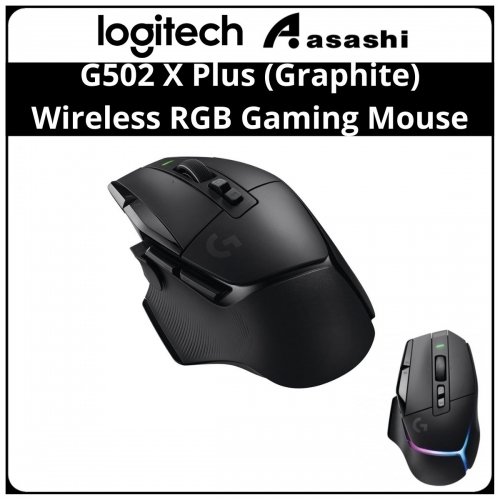Logitech G502 X Plus Lightspeed Wireless RGB Gaming Mouse Lightforce Hero 25K Gaming Sensor - Black