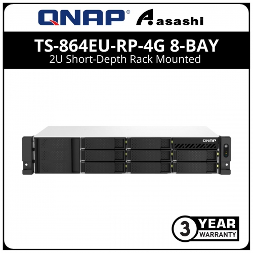 QNAP TS-864EU-RP NAS Rack (2U) Ethernet LAN Black :B09SLPT79C