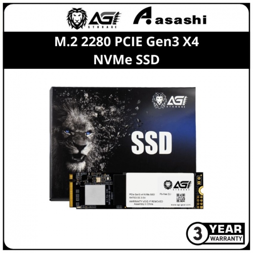 AGI AI198 256GB M.2 2280 PCIE Gen3 X4 NVMe SSD (Up to 2000MB/s Read Speed,1200MB/s Write Speed)