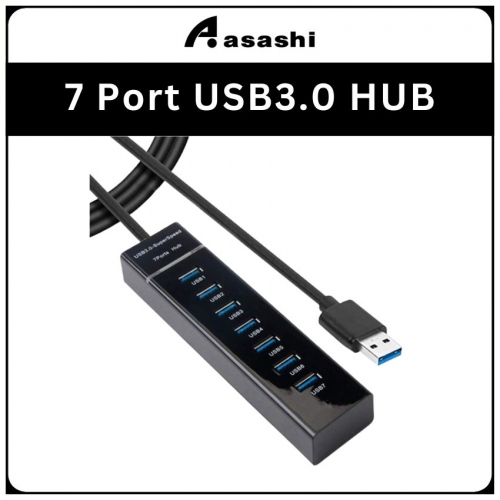 7 Port USB3.0 HUB with Power Jack - (1 Month Warranty)