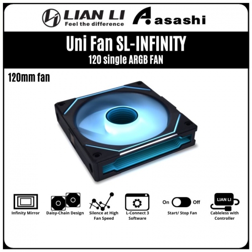 LIAN LI Uni Fan SL-INFINITY 120 Single ARGB FAN - Black
