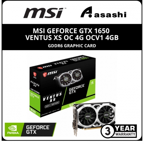 MSI GeForce GTX 1650 VENTUS XS OC 4G OCV1 4GB GDDR6 Graphic Card
