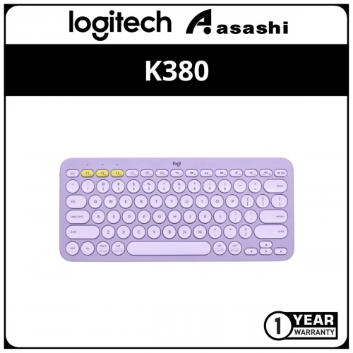 Logitech K380-Lavender Lemonade Multi-Device Bluetooth Keyboard (1 yrs Limited Hardware Warranty)