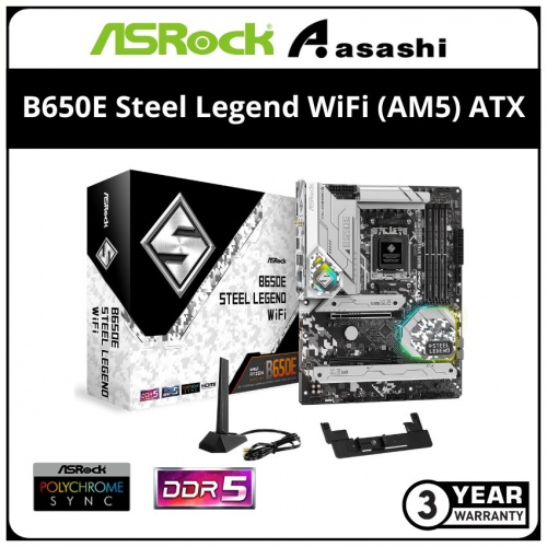 ASRock B650E Steel Legend WiFi (AM5) ATX Motherboard