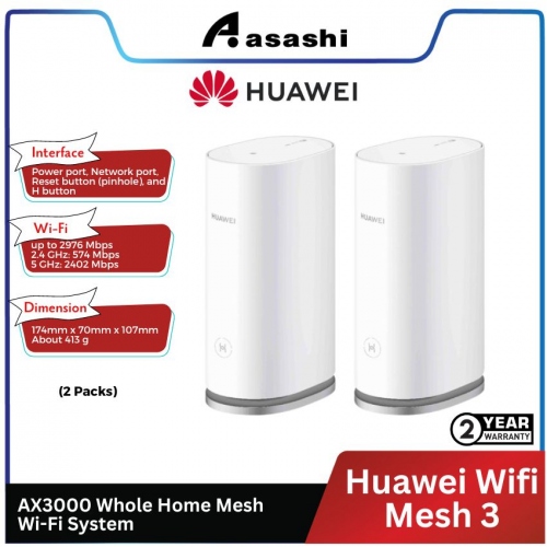 Huawei Wifi Mesh 3 (2 Packs) AX3000 Whole Home Mesh Wi-Fi System