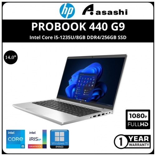 HP Probook 440 G9 Commercial Notebook-6Q171PA-(i5-1235U/8GB DDR4/256GB SSD/14