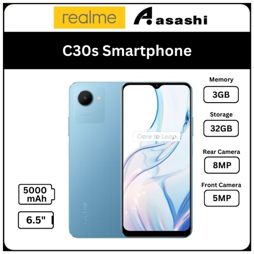 Realme C30s Smartphone (1.6Ghz OC/3GB+32GB/5MP+8MP/6.5