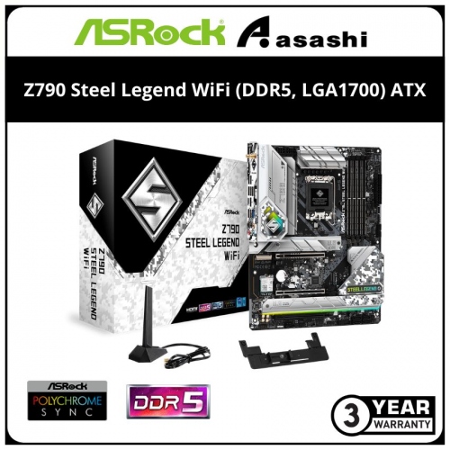 ASRock Z790 Steel Legend WiFi (DDR5, LGA1700) ATX Motherboard