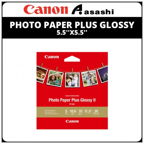 Canon Photo Paper Plus Glossy (265g/m2) PP-201 5.5''X5.5'' (20 sheets)