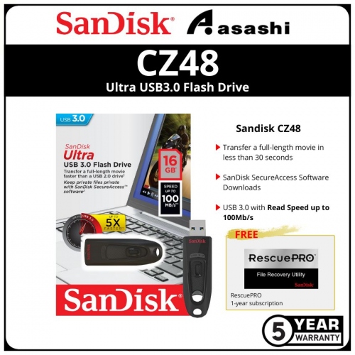 Sandisk CZ48 16GB Ultra Usb3.0 Flash Drive (SDCZ48-016G-U46)