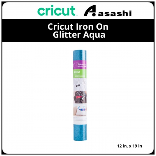 Cricut 2003122 Iron On Glitter Aqua -1 roll 12 in. x 19 in. Glitter Iron-on
Ideal for T-shirts, bags, aprons, home decor, and more!