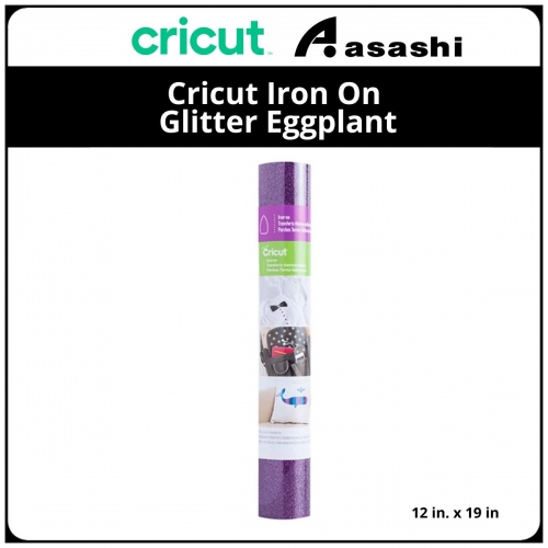 Cricut 2003123 Iron On Glitter Eggplant -1 roll 12 in. x 19 in. Glitter Iron-on
Ideal for T-shirts, bags, aprons, home decor, and more!