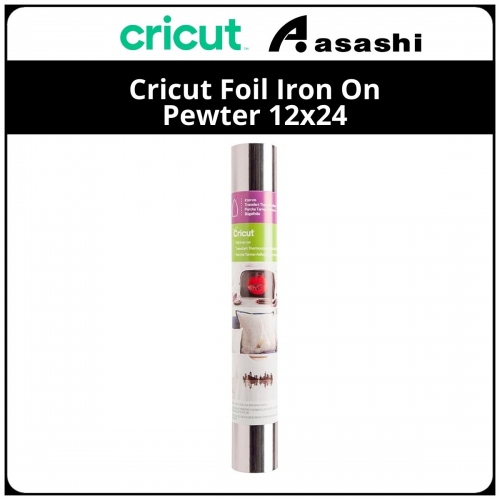 Cricut 2003502 Foil Iron On Pewter 12x24 - Ideal for custom fashion and accessories, bags, pillows, party and home
décor, and more