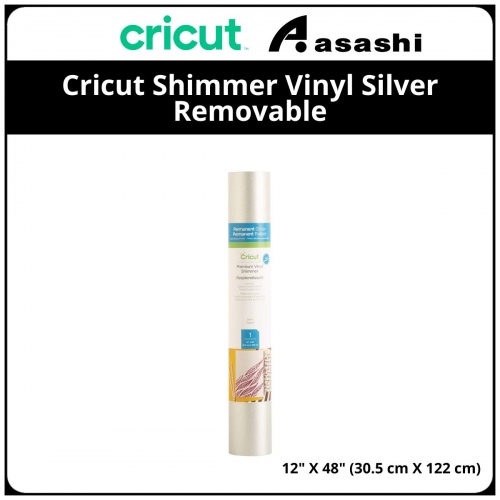 Cricut 2004543 Shimmer Vinyl Silver Removable - 12