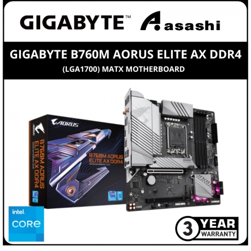 GIGABYTE B760M AORUS ELITE AX DDR4 (LGA1700) MATX Motherboard
