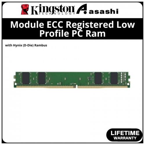 Kingston DDR4 8GB 3200MHz 1Rx8 Module ECC Registered Low Profile PC Ram with Hynix (D-Die) Rambus - KSM32RS8L/8HDR