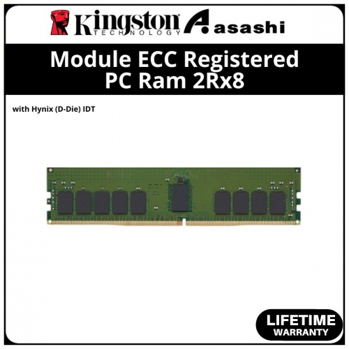 Kingston DDR4 16GB 2666MHz 2Rx8 Module ECC Register PC Ram with Hynix (D-Die) IDT - KSM26RD8/16HDI