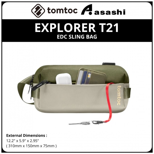 Tomtoc T21S1T1 (Green) EXPLORER T21 EDC Sling Bag
