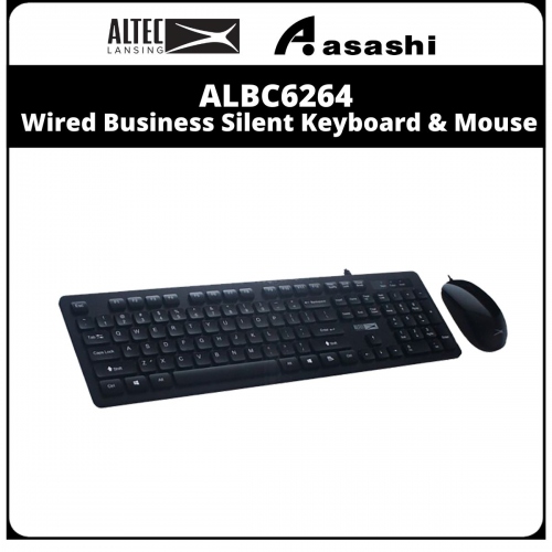 Altec Lansing ALBC6264 Wired Business Silent Keyboard & Mouse