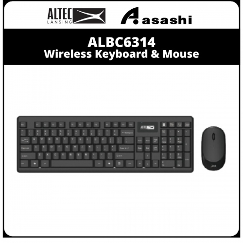 Altec Lansing ALBC6314 Wireless Keyboard & Mouse Combo - Black