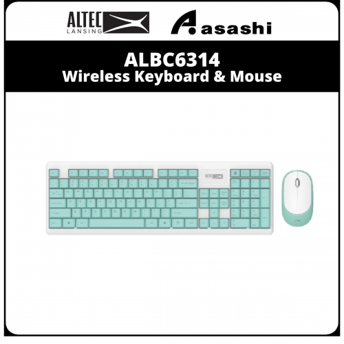 Altec Lansing ALBC6314 Wireless Keyboard & Mouse Combo - Cyan
