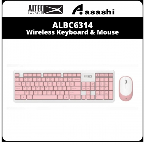 Altec Lansing ALBC6314 Wireless Keyboard & Mouse Combo - Pink