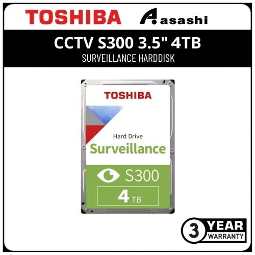 Toshiba S300 24x7 4TB 5400RPM 256MB SATA Harddisk (TSV-HDWT840UZSVA)