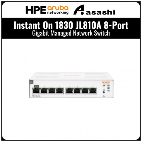 Aruba Instant On 1830 JL810A 8-Port Gigabit Managed Network Switch (JL810A)