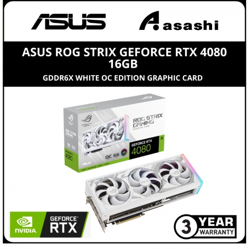 ROG Strix GeForce RTX 4080 16GB GDDR6X White OC Edition, Graphics Cards