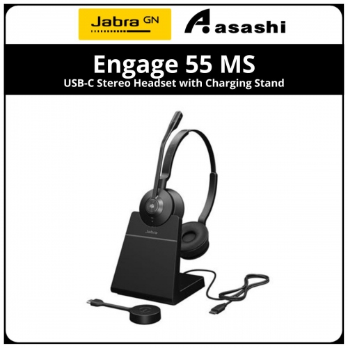 Jabra Engage 55 MS USB-C Stereo Headset with Charging Stand