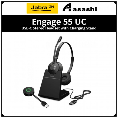 Jabra Engage 55 UC USB-C Stereo Headset with Charging Stand