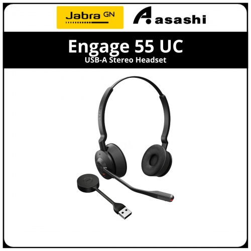 Jabra Engage 55 UC USB-A Stereo Headset, Low Power