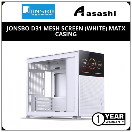 Jonsbo D31 Mesh Screen (White) mATX Casing