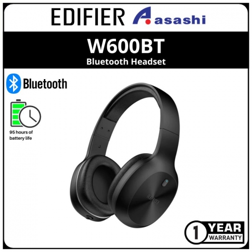 Edifier W600BT (Black) Bluetooth Stereo Headphone (1 yrs Limited Hardware Warranty)