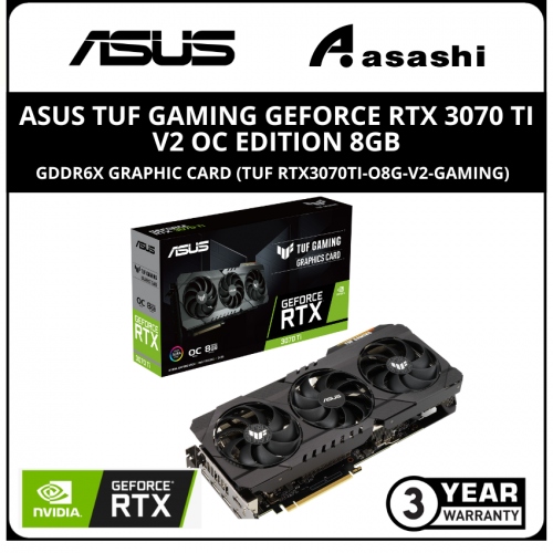 Asus TUF Gaming GeForce RTX 3070 Ti V2 OC Edition 8GB GDDR6X Graphic Card (TUF RTX3070TI-O8G-V2-GAMING)