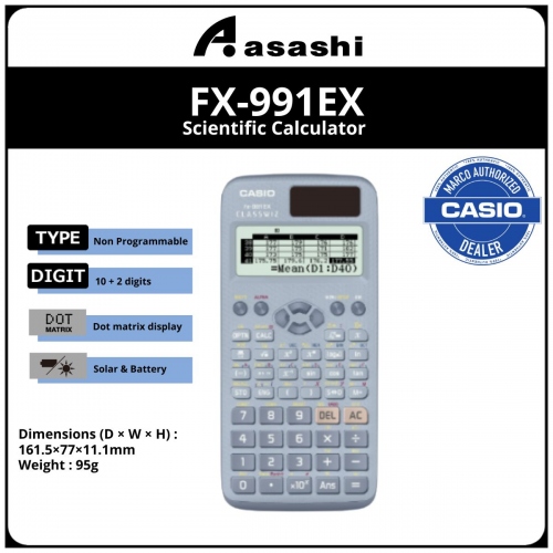 Casio FX-991EX-BU Scientific Calculator - Blue Limited Edition (12months + 6months e-warrany) MUST KEEP BOX FOR WARRANTY