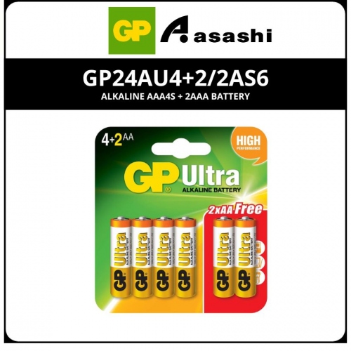 PROMO-GP Alkaline AAA4s + 2AAA Battery (GP24AU4+2/2AS6)