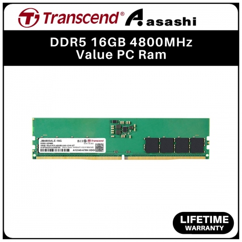 Transcend DDR5 16GB 4800MHz Value PC Ram - JM4800ALE-16G