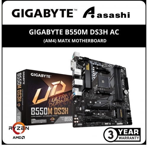 GIGABYTE B550M DS3H AC DDR4 (AM4) mATX Motherboard
