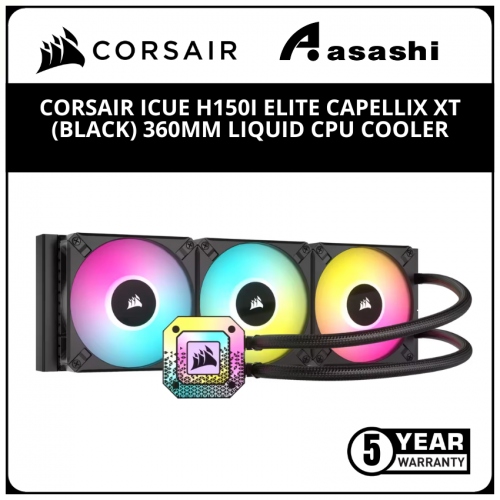 Corsair iCUE H150i Elite Capellix XT (BLACK) 360mm Liquid CPU Cooler