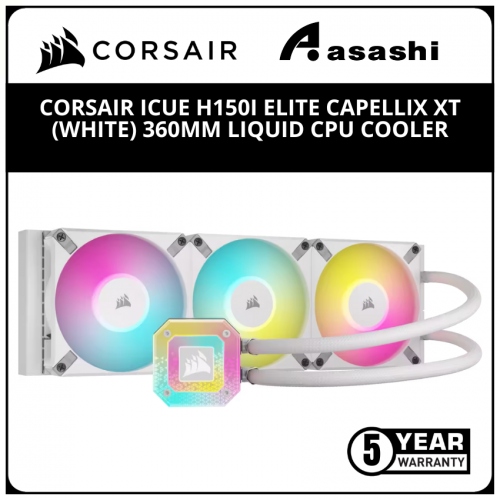 Corsair iCUE H150i Elite Capellix XT (WHITE) 360mm Liquid CPU Cooler