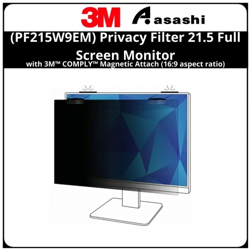 3M (PF215W9EM) Privacy Filter 21.5 Full Screen Monitor with 3M™ COMPLY™ Magnetic Attach (16:9 aspect ratio)